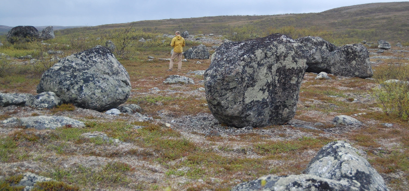 Flyttblock frn deglaciationen av Finnmark