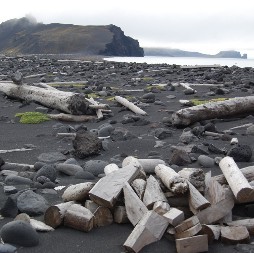 Barriren som separerar Nordlaguna frn havet, Jan Mayen