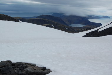 View from the slope of Beerenberg towards Nordlaguna and Sr-Jan