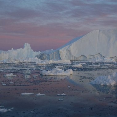 Icebergs in the Disko Bay