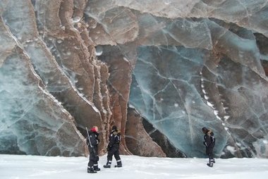 Sediments in a surging glacier