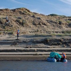 Quaternary geology fieldwork in a sediment section on Taymyr