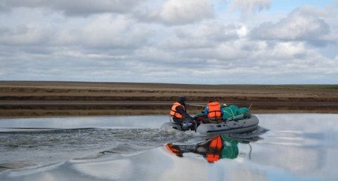 Zodiacs were used for transportation during expedition to Taymyr