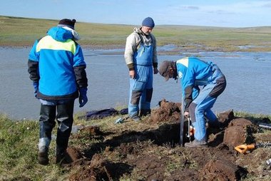 Permafrost sampling on Taymyr